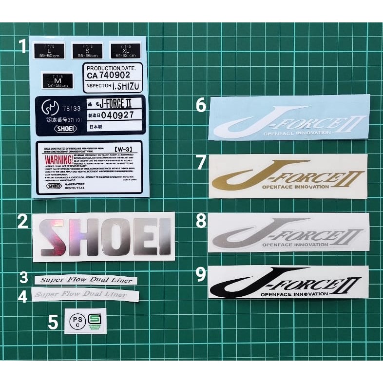 Sticker Helmet Luar dan Dalam Sh0e1 Jforce II jf2 Sticker | Shopee Malaysia