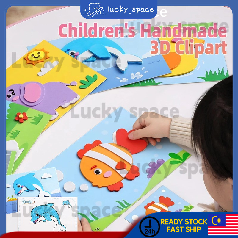 3D EVA Foam DIY Sticker Art Craft Kits For Kids Girl Boy Cute Cartoon ...