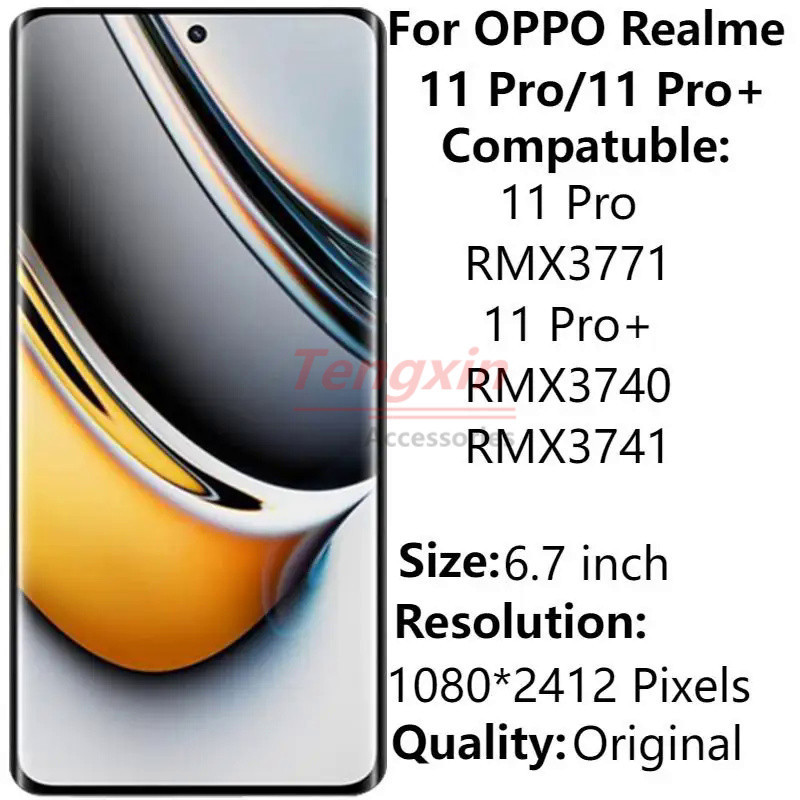 For Realme 11 Pro RMX3371 LCD Display With Frame Original For Realme 11 ...