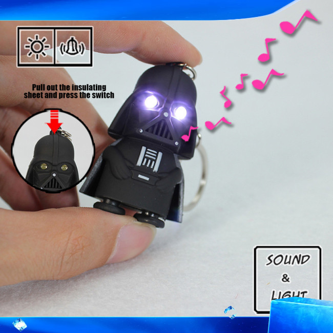 GIX Darth Vader Keychain With Sound Light Effect Pvc Mini Figurines ...