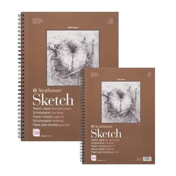 SoHo Urban Artist Open Bound Sketch Pad - Lay-Flat Coptic Binding, 65 Lb Grey Paper, 8.5x11 Inches