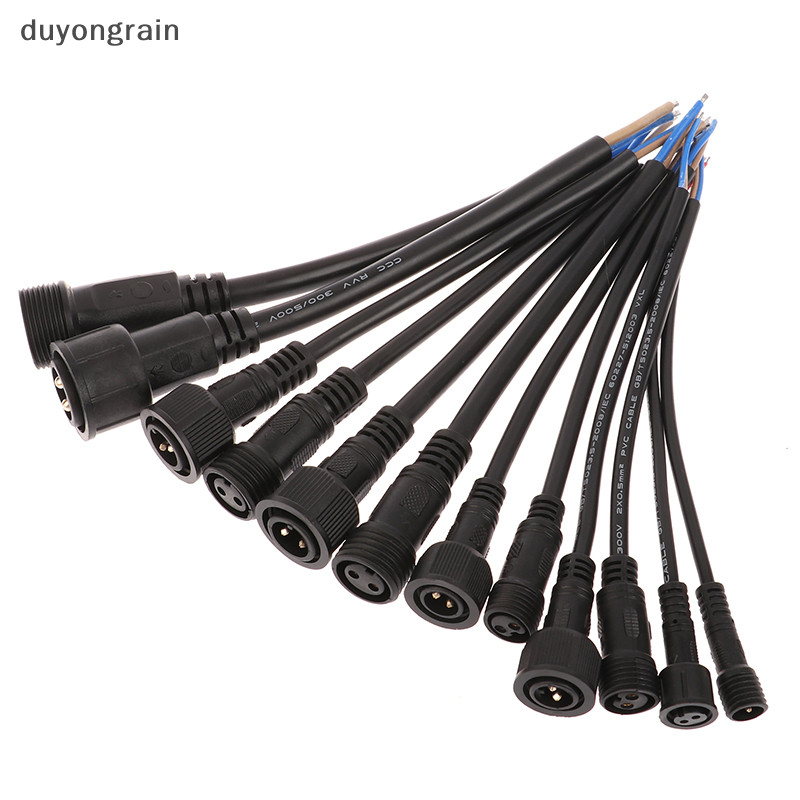 (duyongrain) IP68 2 Pin 0.3/0.5/0.75/1 Square Waterproof Male Female ...