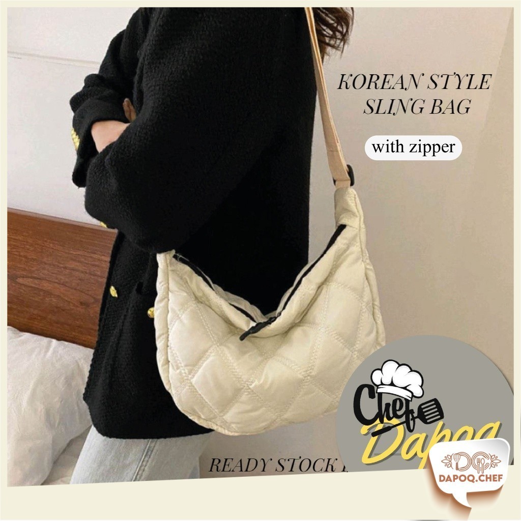 [DC] Adorable Korean Style Hobo Sling Bag Made Of Nylon With Adjustable ...
