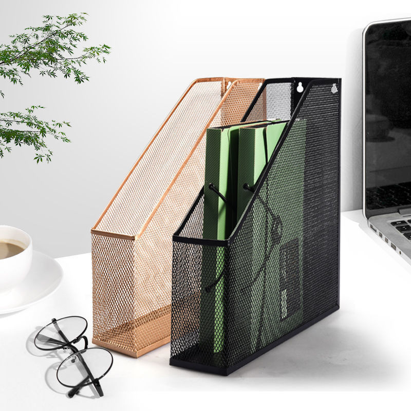 [Ready Stock] Metal Folder File Storage Box Vertical Book Clip Bookend ...