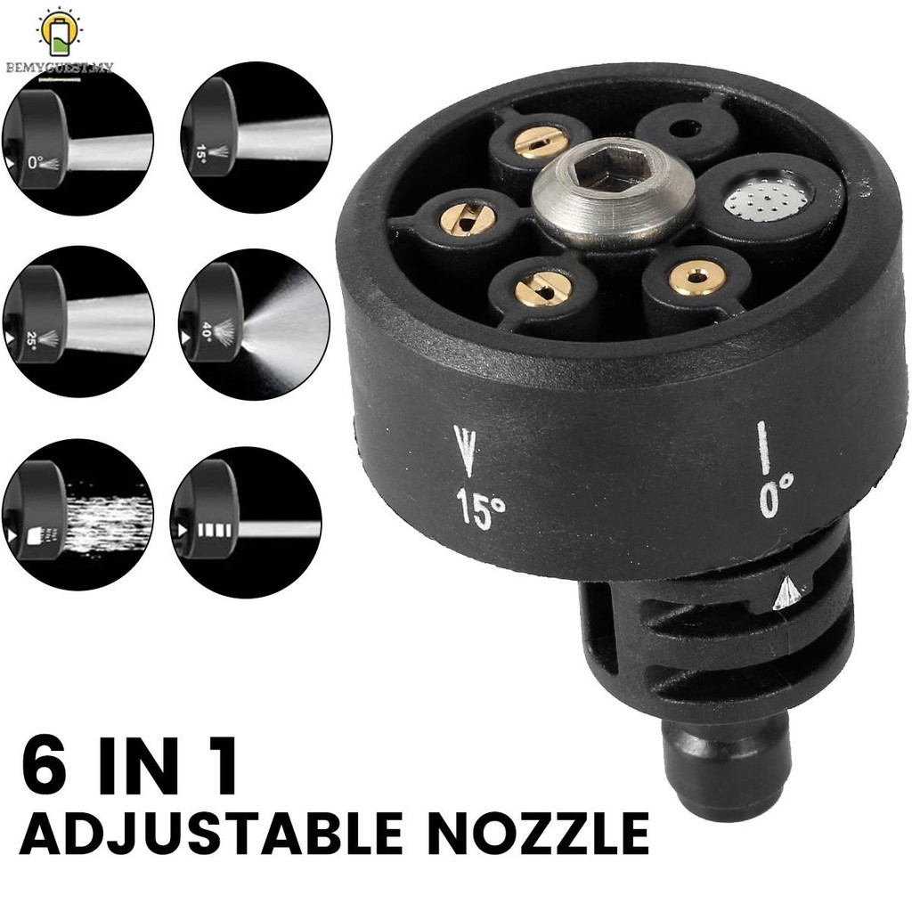 Pressure Washer Nozzle 6-In-1 Adjustable Hose Nozzle 3000 PSI High ...