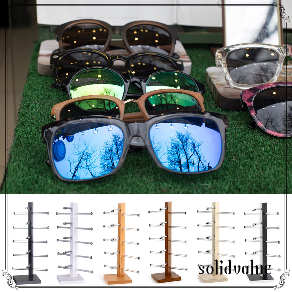 Sunglasses Rack 5 Layers Density Board Display Stand Shape Holder Shelf ...