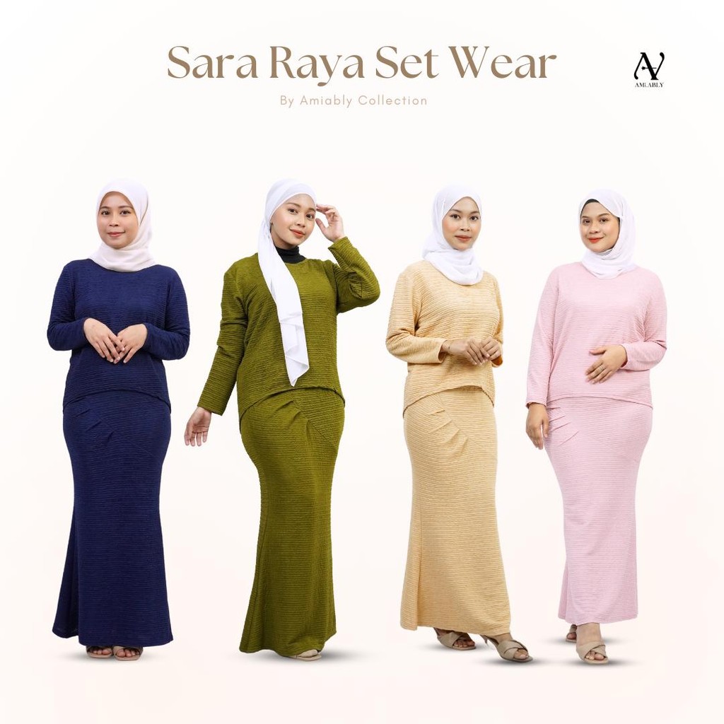 Amiably SARA RAYA SET WEAR Plain Wrinkle Classy Modern Style ...