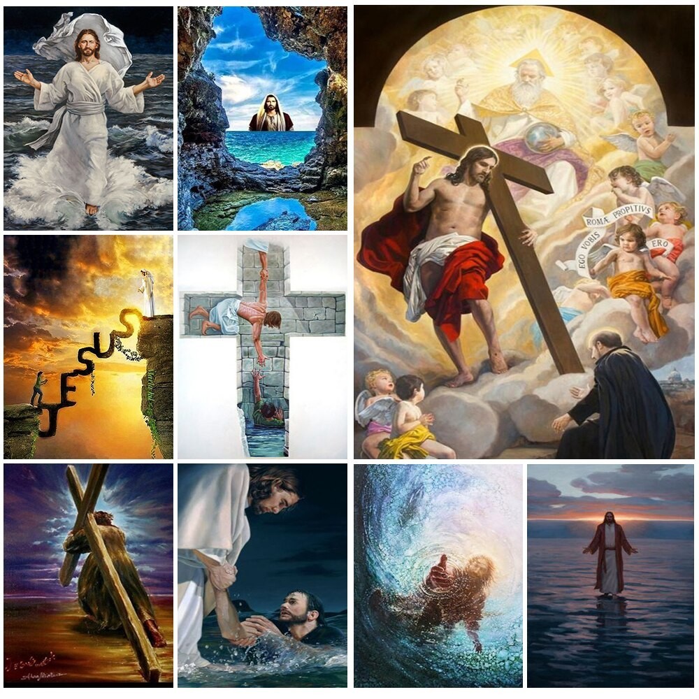 Seni Dinding Yesus Kristus & Salib - Poster Agama Kristian Tanpa ...