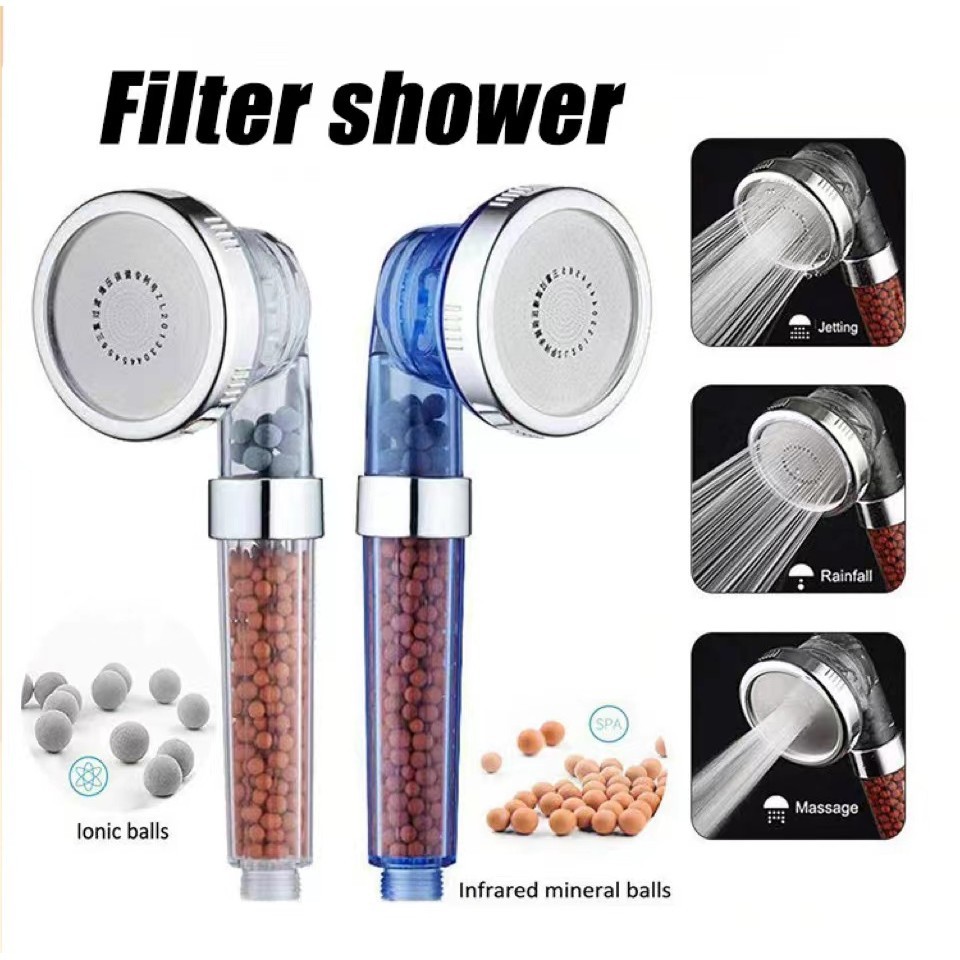 3 Modes High Pressure SPA Shower Head Water Saving Handheld Rainfall ...