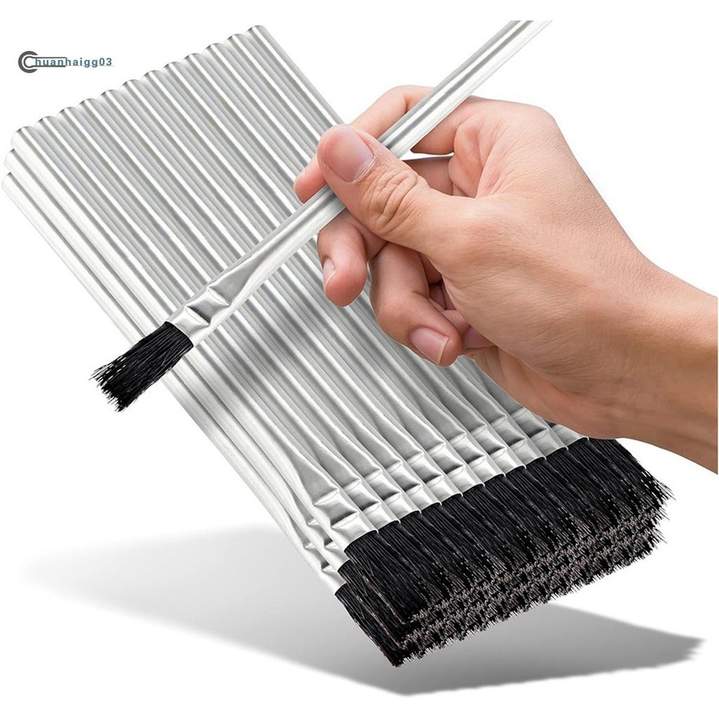 Pro Grade Acid Brushes – 36-Pack Of 3/8" Boar Hair Flux Brushes With 6" Metal Handles For Glue, Oil, Paint, And General Use
