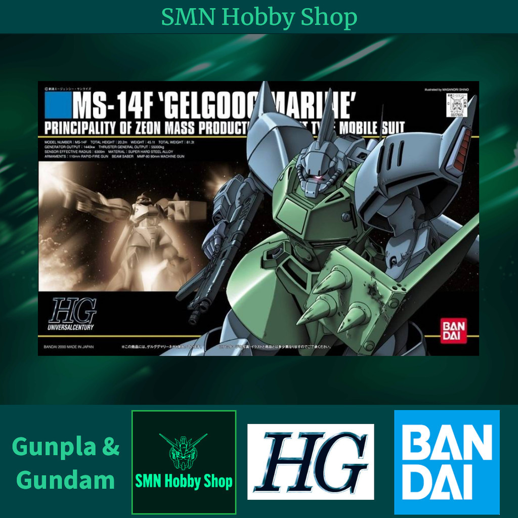 Maquette Plastique BANDAI HG 1/144 Gelgoog Marine (MS-14Fs) Gundam - Non Assemblée, Boîte Abîmée