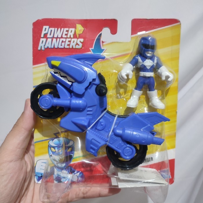 Playskool Heroes Power Rangers MMPR Blue Ranger & Bike Hasbro Toys ...