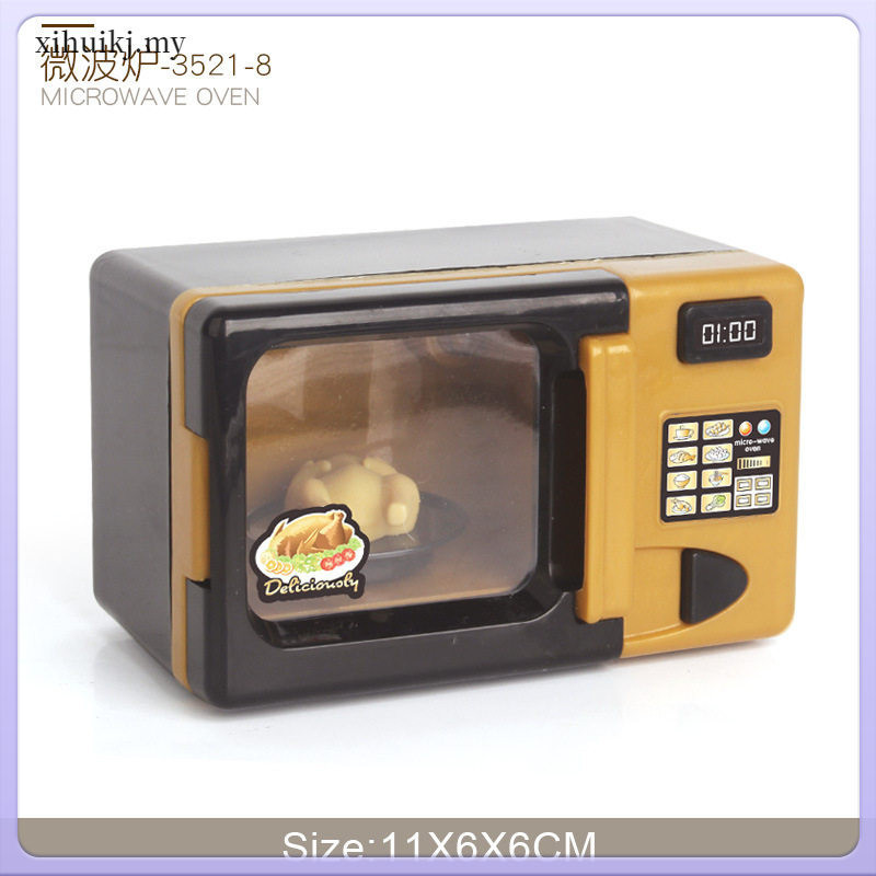 Mini Appliances Kids Pretend Play Toy Microwave Oven Electric ...