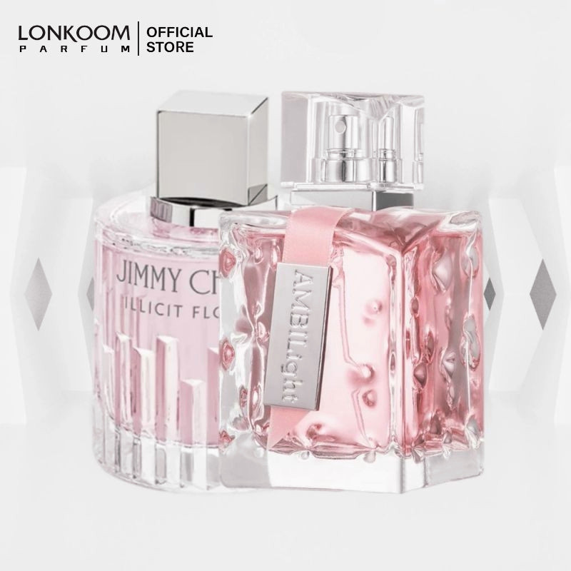 LONKOOM Perfume Ambilight Pink/Yellow EDP Floral-Fruity Women Gift Set ...