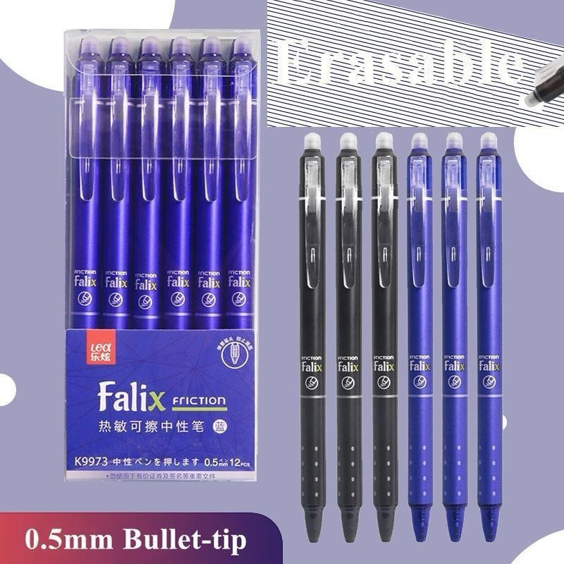 (12pcs)Erasable Gel Pen Press Retractable Pen 0.5mm Pen Boleh Padam ...