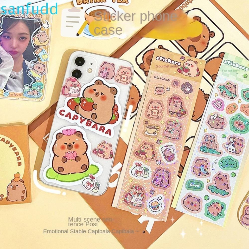 SANFUDD Capybara Hand Account Sticker, Portable Self-adhesive Capybara ...