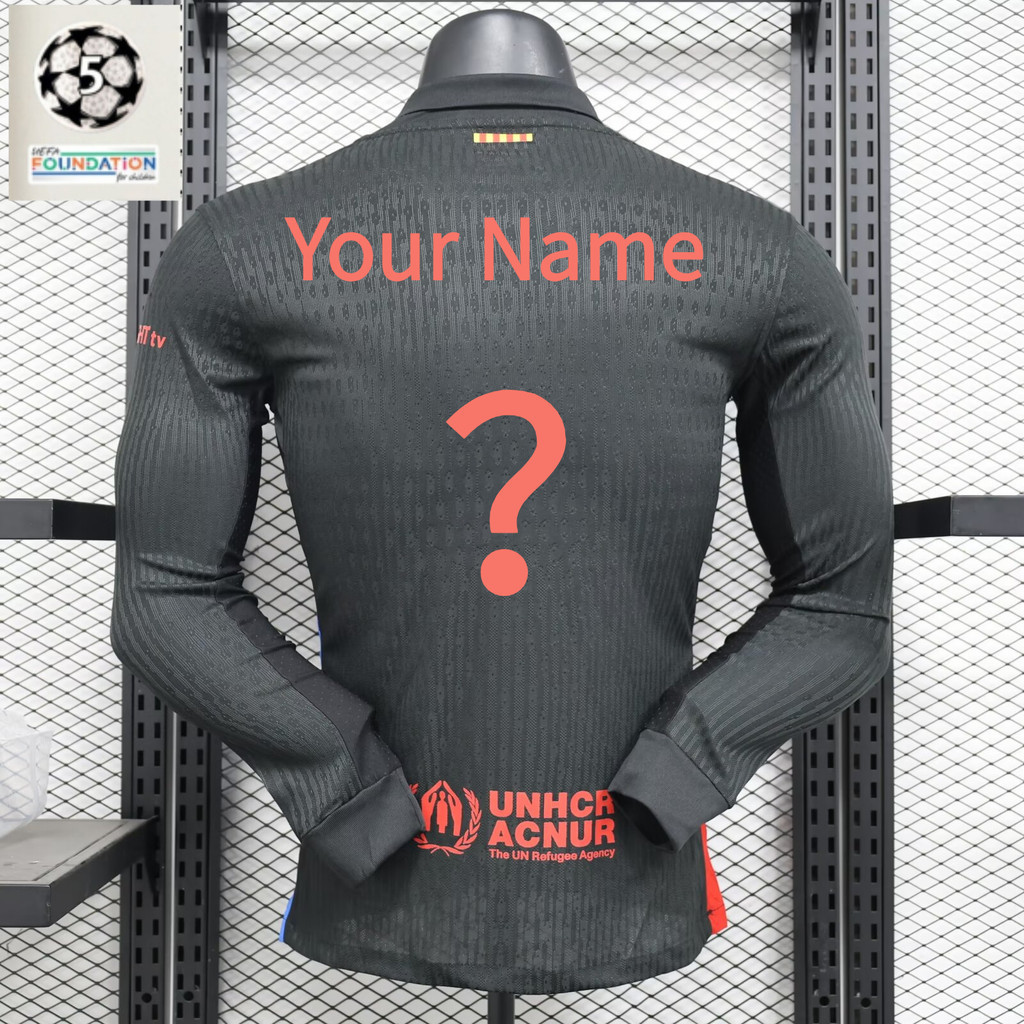 Player version 2024/25 Barcelona away long sleeved sports shirt