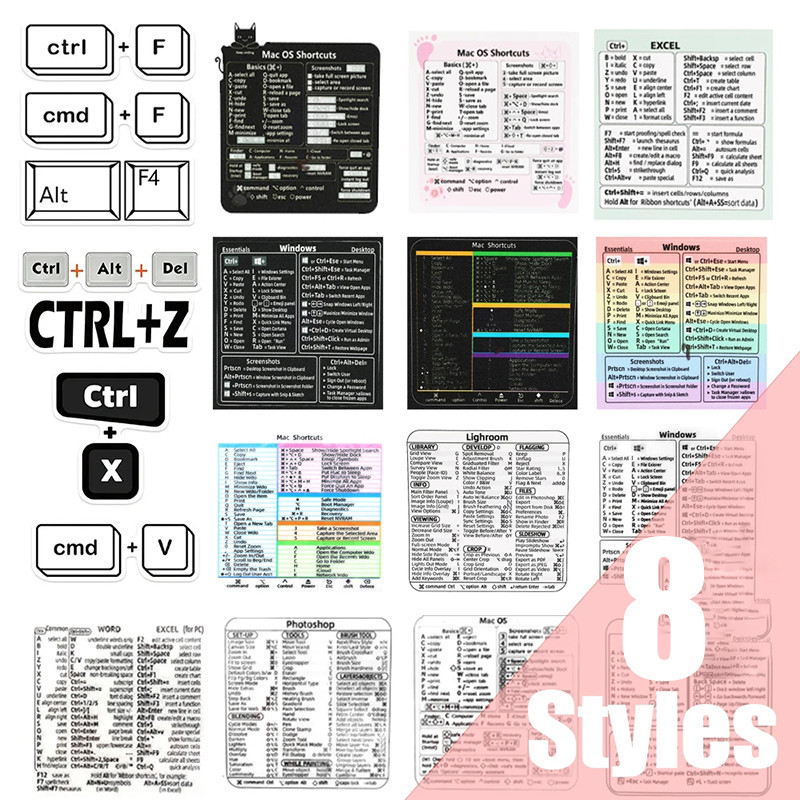 DIY Shortcut Key Stickers - For Laptop, Keyboard, Tablet, Desktop, PC ...