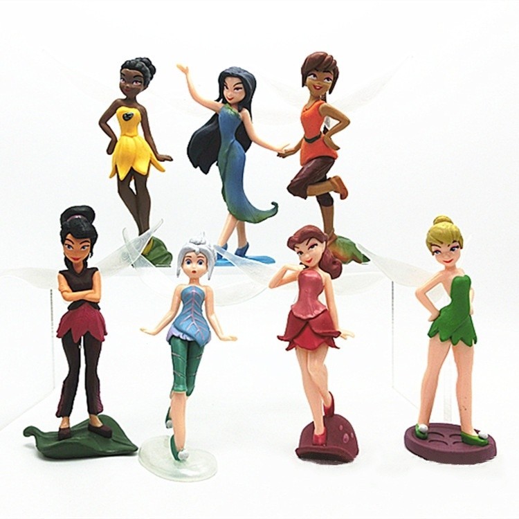 7Pcs/Set 8-10cm Disney Tinker Bell Figure Flower Angel Silvermist ...