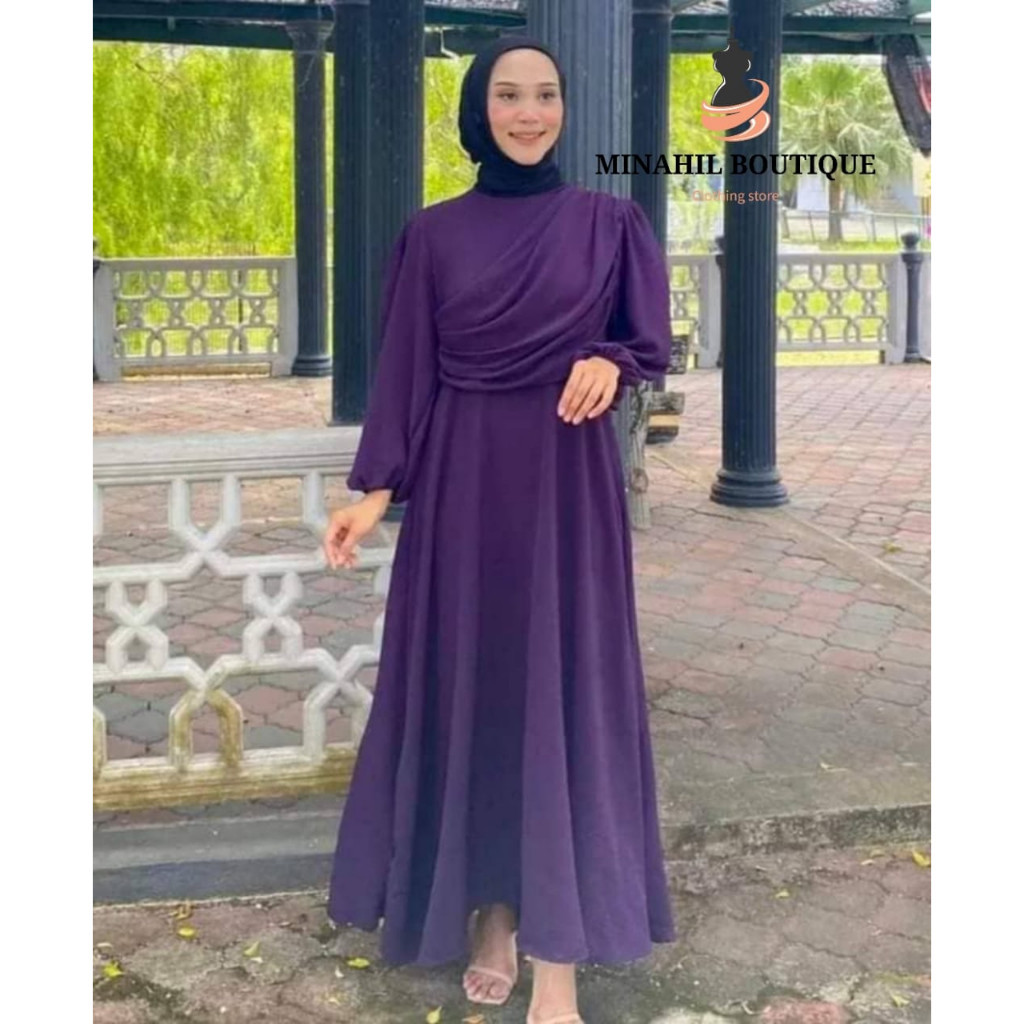 NEW FASHION DESIGN JUBAH MUSLIMAH ARIBAH COMO CREPE MAHI BOUTIQUE ...