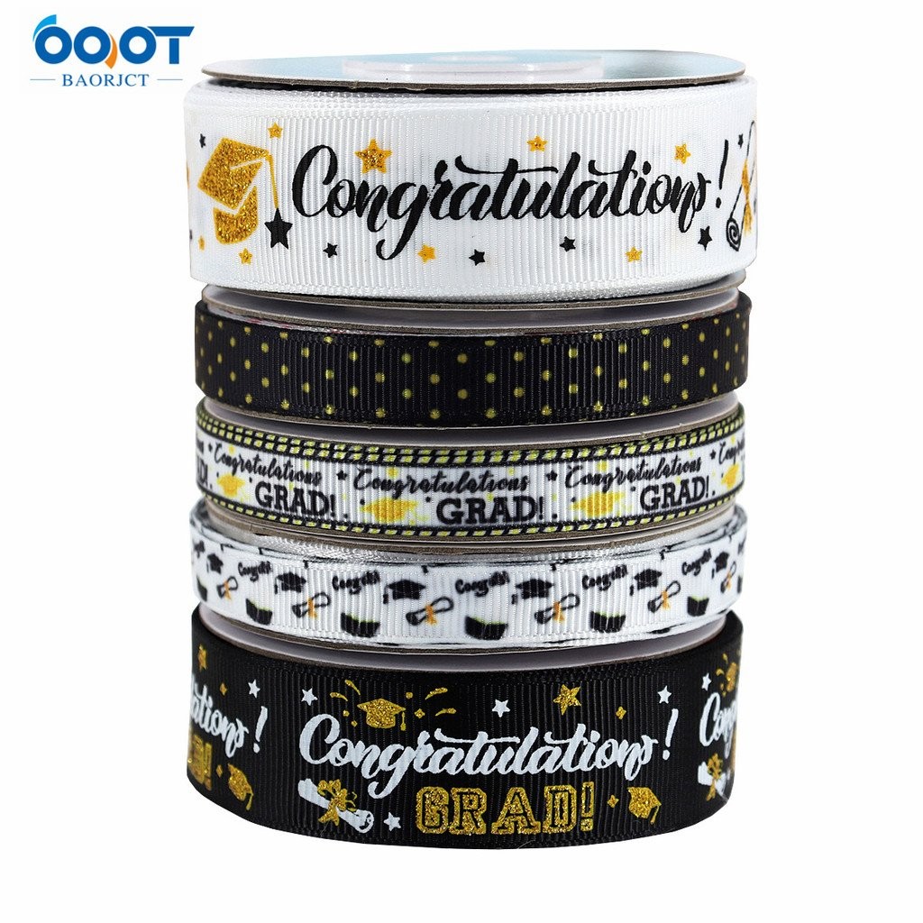Yfp2 [1yd = 0.914m] Black White Gold Graduation Ribbon Graduation Party ...
