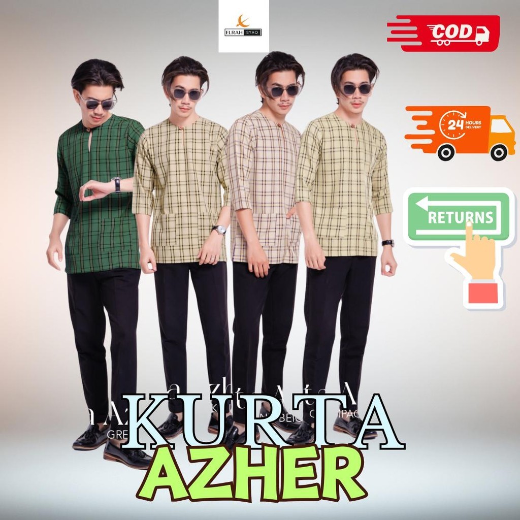 ELRAH EXCLUSIVE KURTA AZHER LATEST 2025 | LENGAN 3 SUKU | SESUAI UNTUK ...