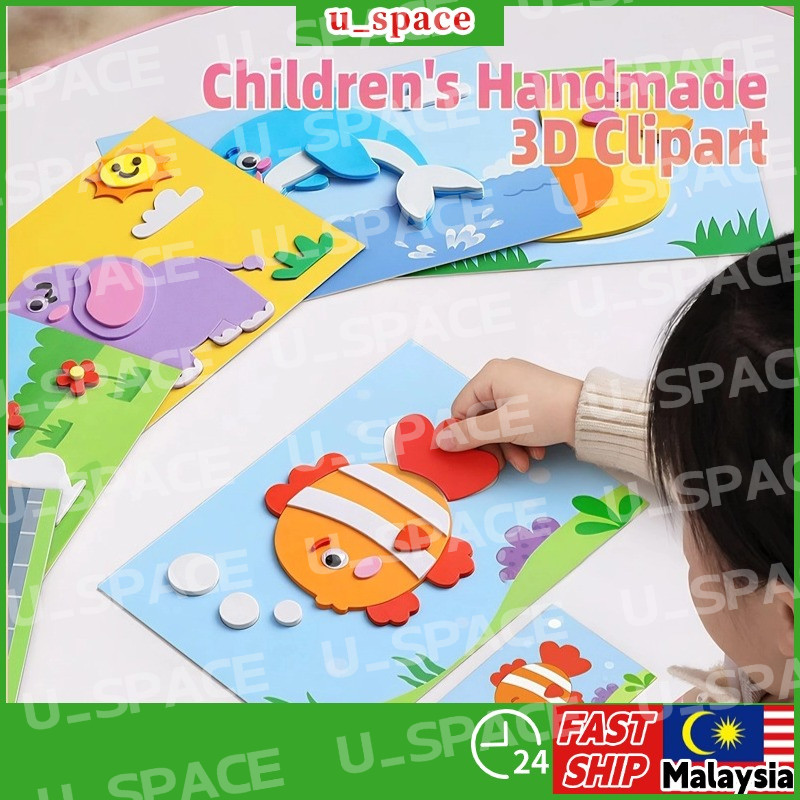 3D EVA Foam DIY Sticker Art Craft Kits For Kids Cute Cartoon Montessori ...