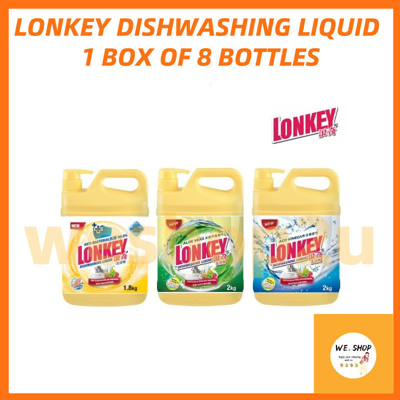 Lonkey Dishwashing Liquid (2kg) Aloe Vera/ (2kg) Aco Vinegar/ (1.8kg ...