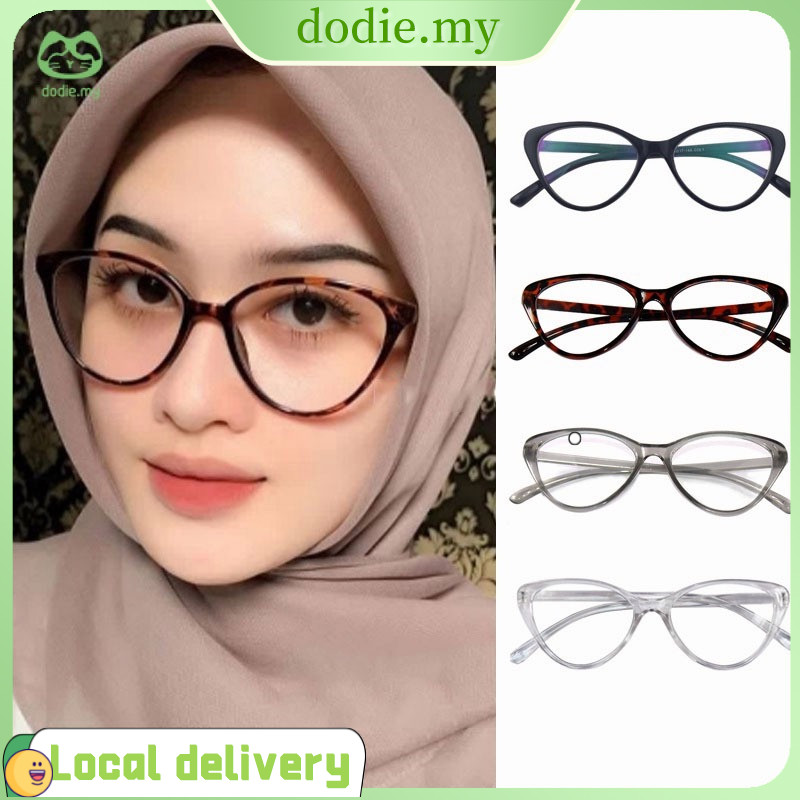 【COD】✨Trendy New Cat Eye Glasses Anti Blue Light Retro Large Frame Academy  Style Women's Glasses Daily Use Show Youthfulness Dodie