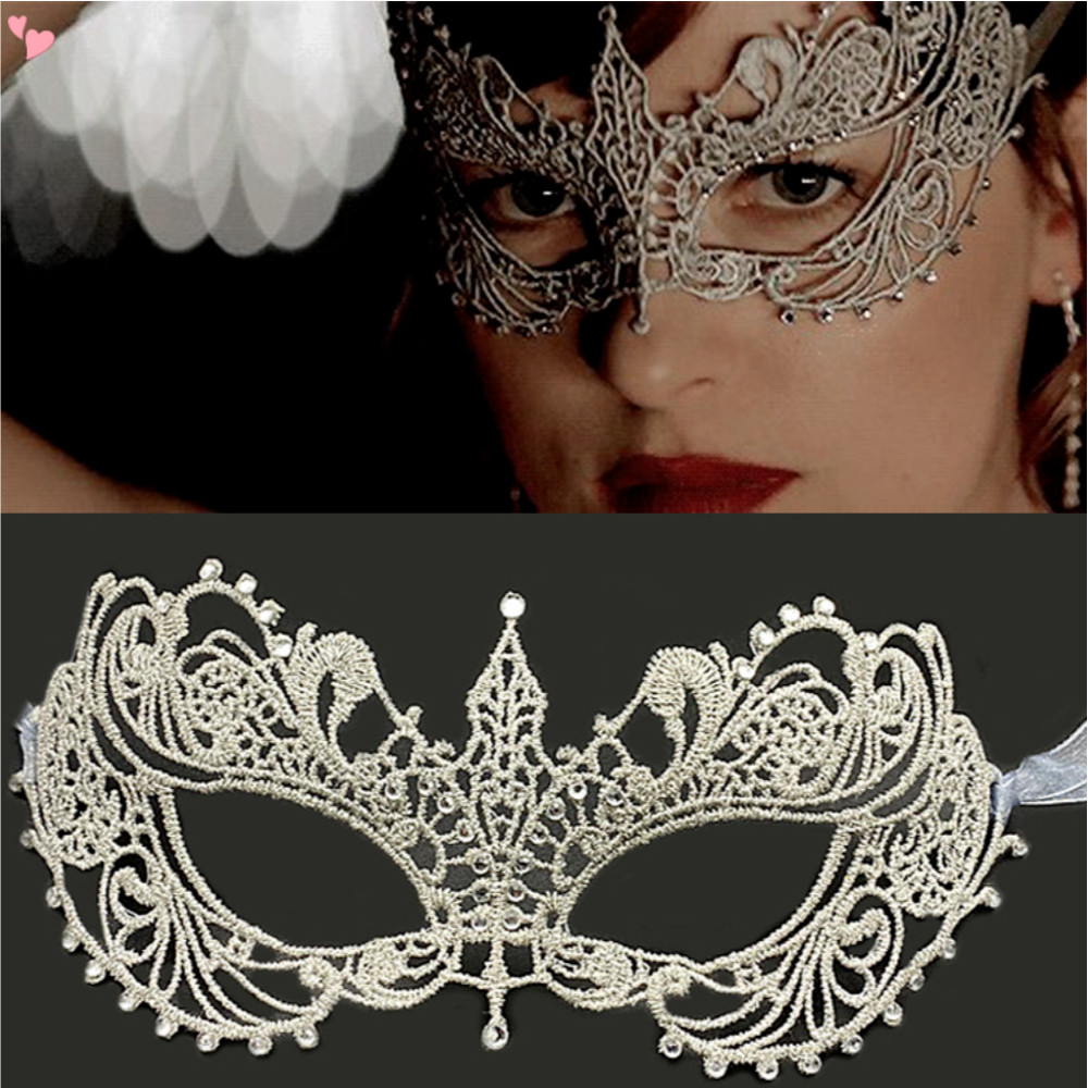 Hollow Lace Face Mask With Ribbon Princess Mardi Gras Masquerad Makeup ...