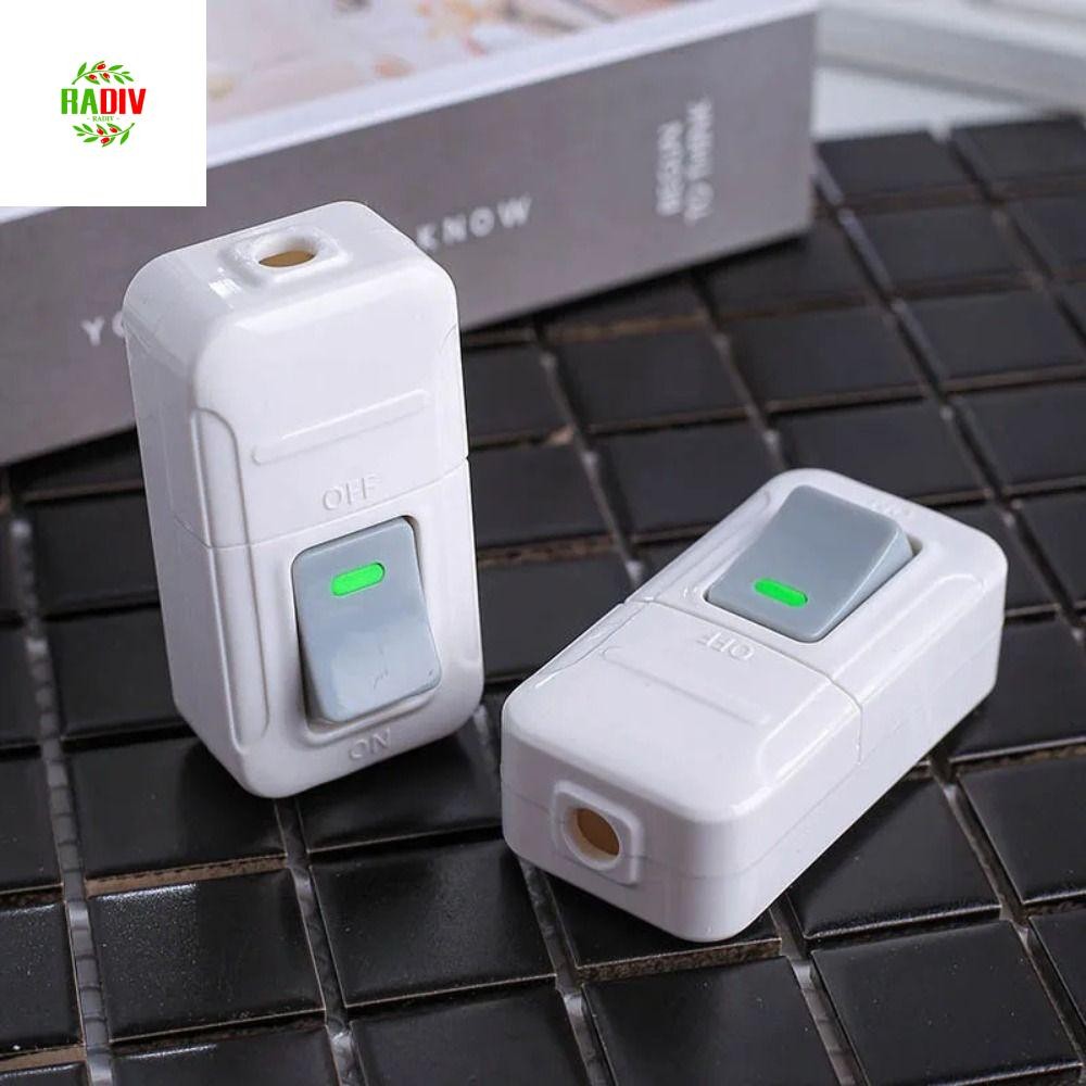 RADIV Push Button Switch, White Plastic Wiring Switch, Inline on/Off ...