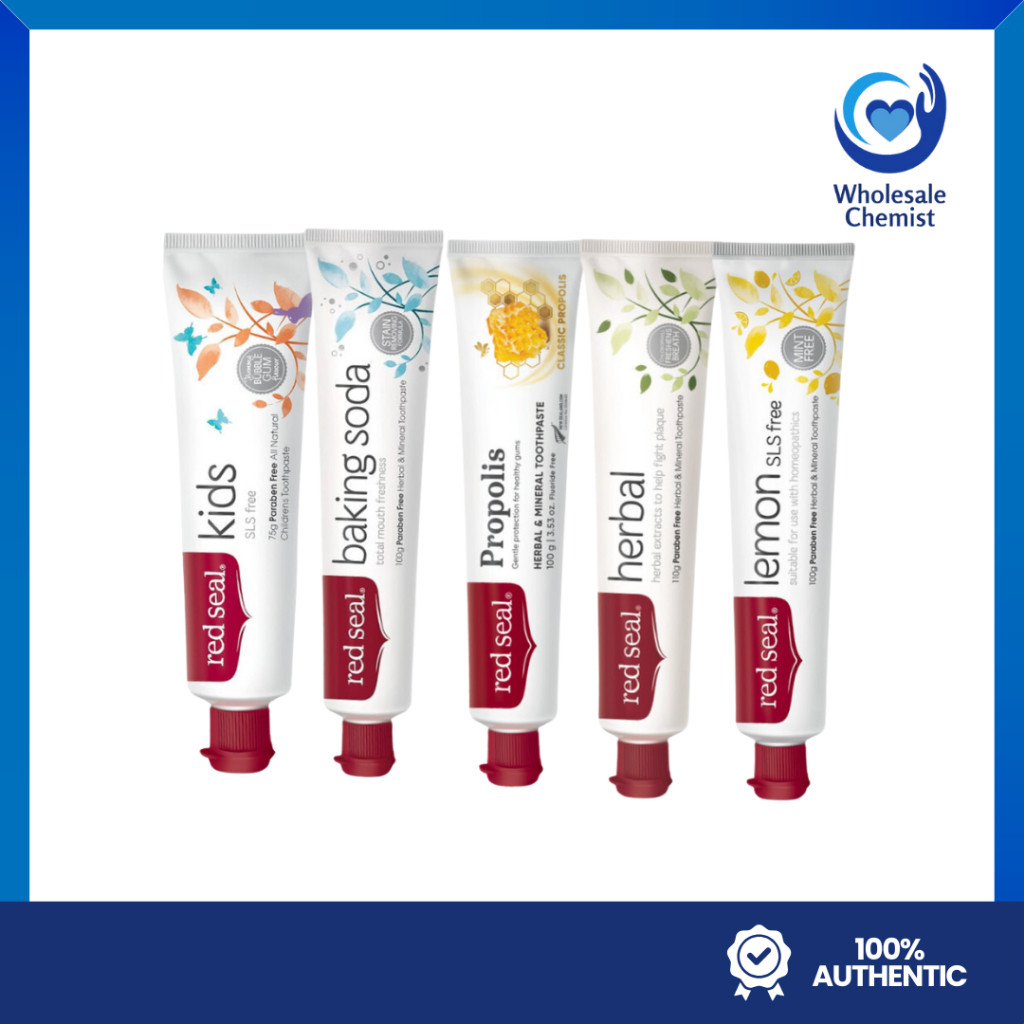 Red Seal Toothpaste (Kids + Baking Soda + Propolis + Herbal + Lemon ...