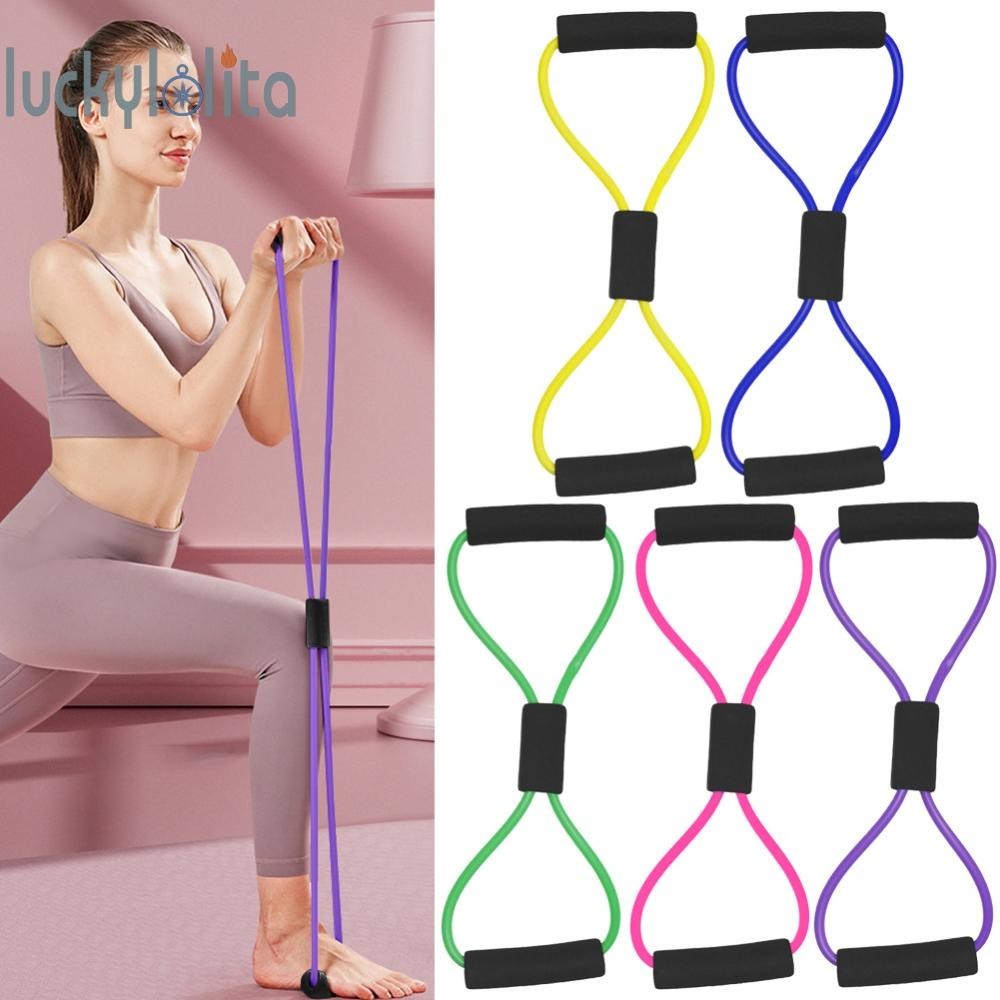 8 Word Shape Body Shaping Pull Rope with Thickened Foam Pad Fitness ...