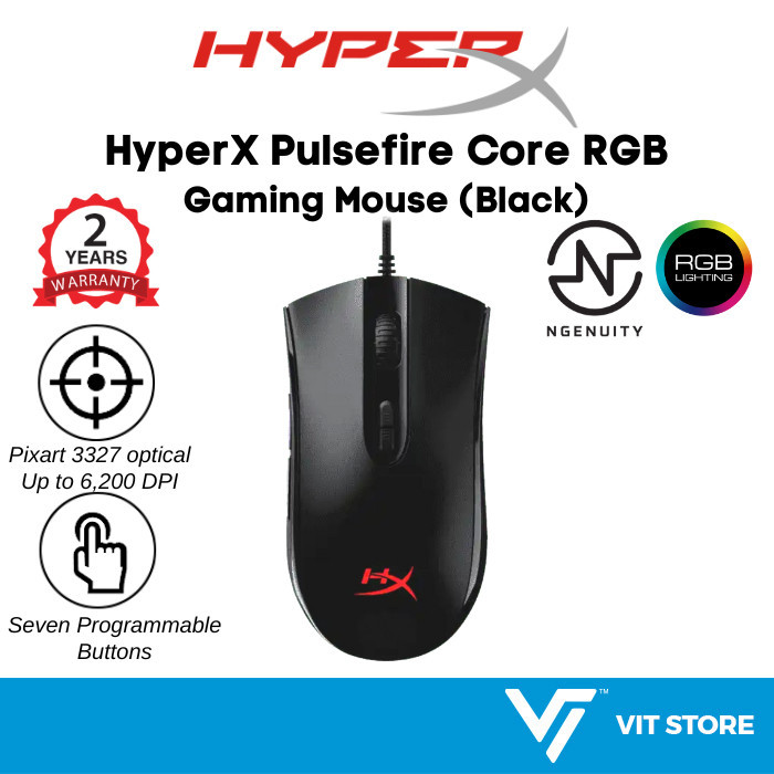 HyperX Pulsefire Core RGB Gaming Mouse (HX-MC004B) (Pixart 3327 Optical ...