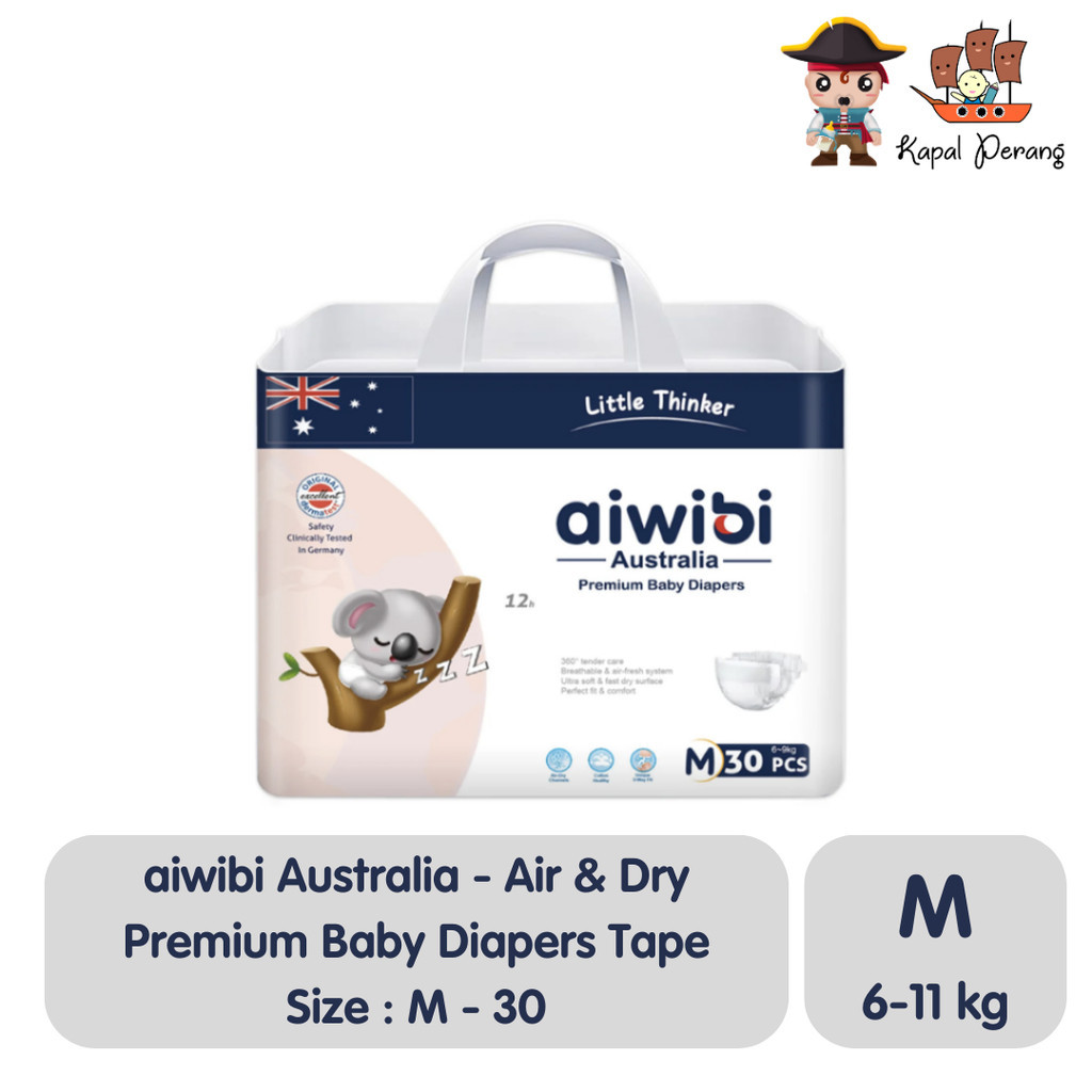 Aiwibi Australia Premium Baby Diapers Tape M30 | Shopee Malaysia