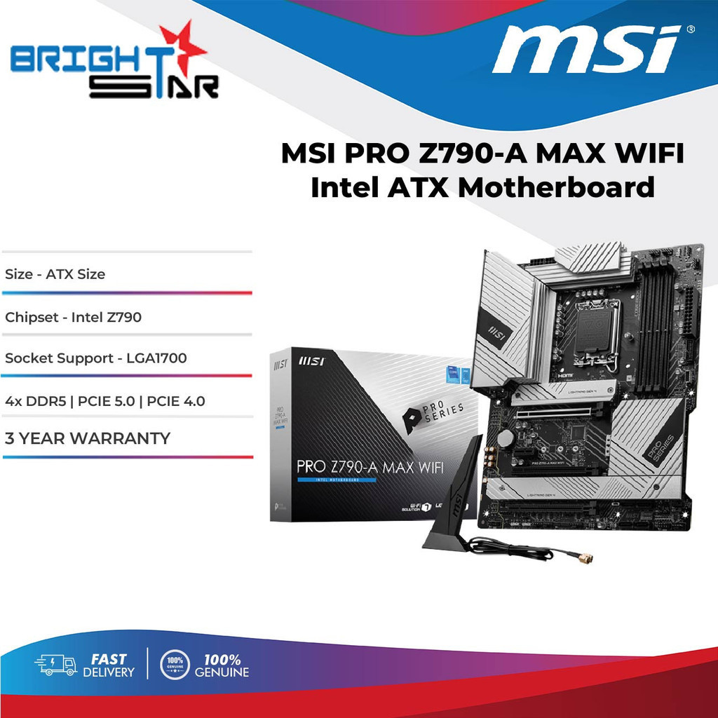 MSI PRO Z790A MAX WIFI Intel LGA1700 DDR5 Motherboard | Shopee Malaysia