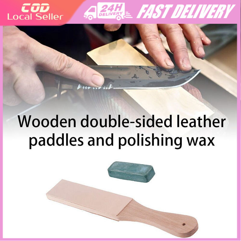 Honitra 14-Inch Leather Strop Kit For Sharpening & Polishing Knives And Tools