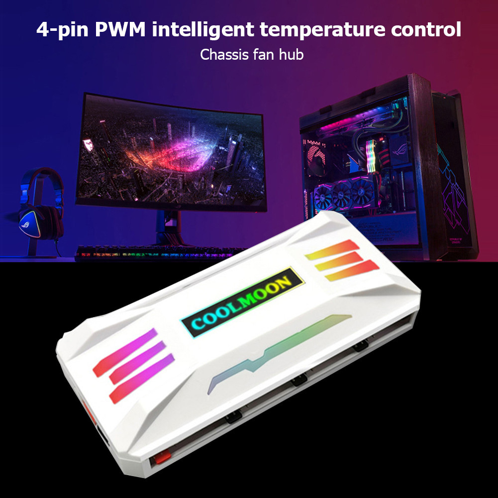 keepdreaming COOLMOON ARGB Controller 4Pin PWM 5V 3Pin ARGB Cooling Fan ...