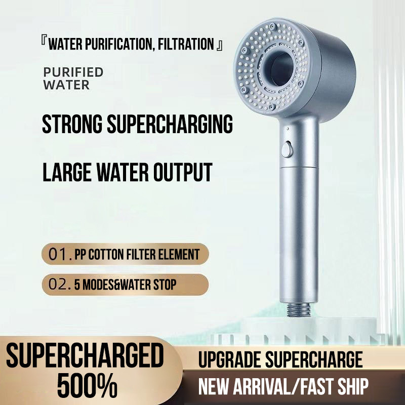 5 Modes Shower Head With Filter Adjustable High Pressure Water Saving ...