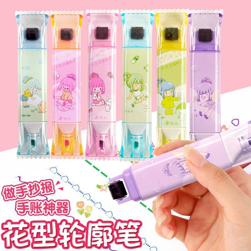 Lace Curve Note Marker Student Double-Headed Highlighter Cross-Border ...