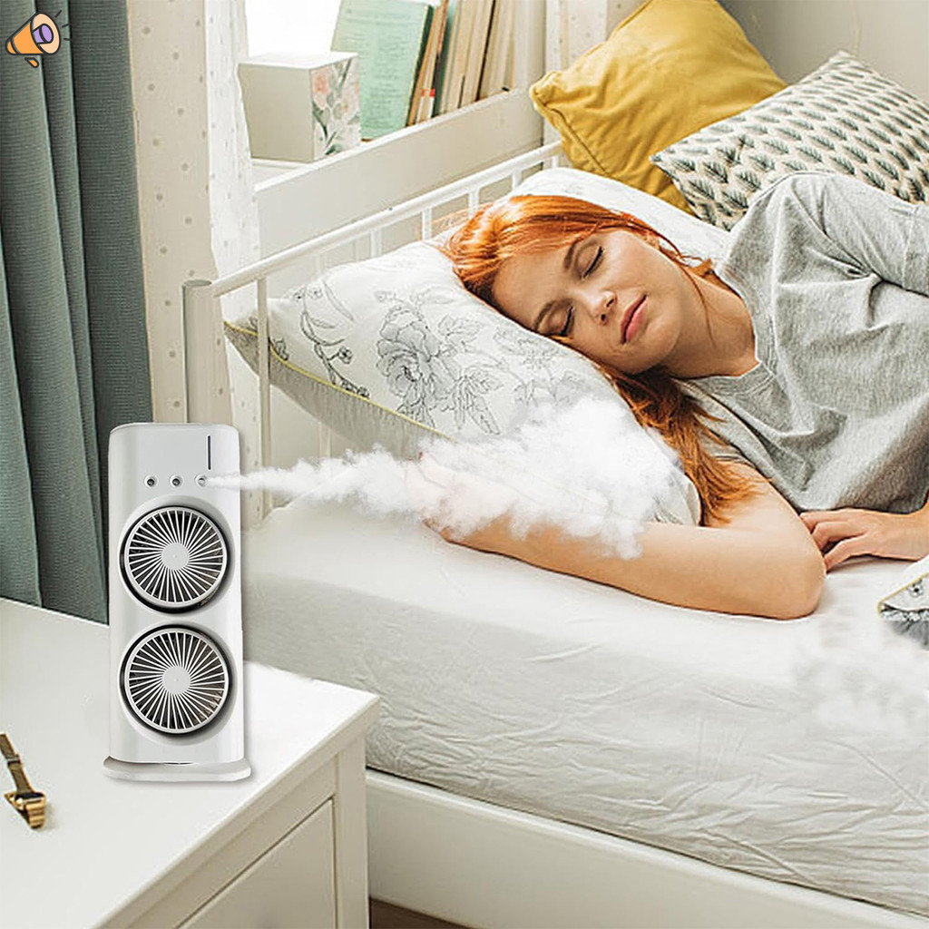 Portable Cooling Fan, Double-Ended Portable Quiet Mini Desktop Table ...