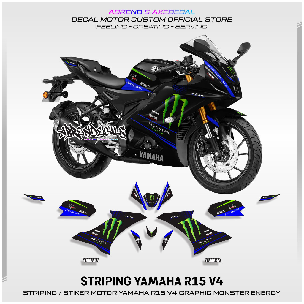 ME Graphic R15 V4 Striping / Yamaha R15 V4 Motorcycle Stickers Custom ...