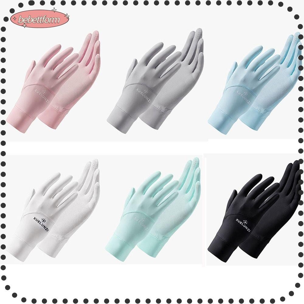 Like Sunscreen Gloves Ice Silk Thin Sun Protection Gloves Fashion Elastic Slip Resistant Touch 8523