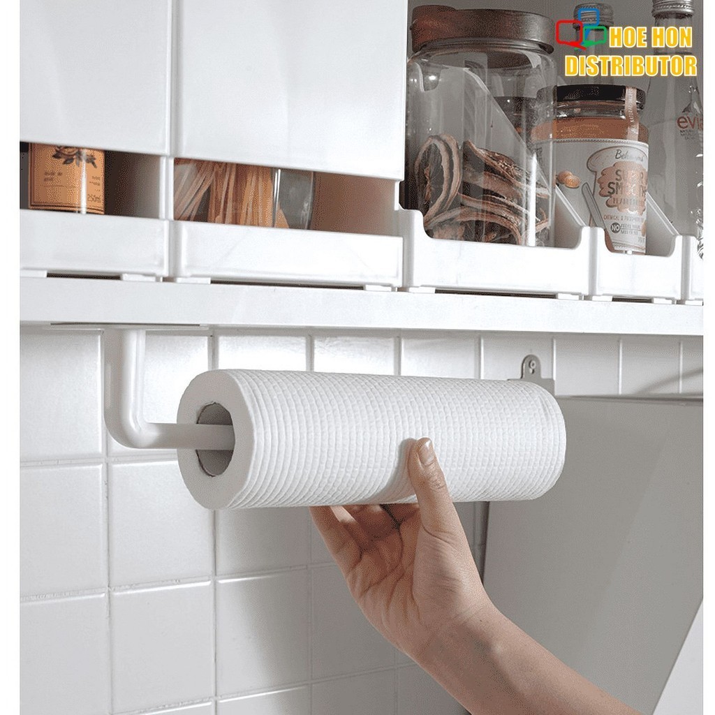 L Shape Adhesive Hook 1pc Multipurpose Kitchen Tissue Towel Holder ...