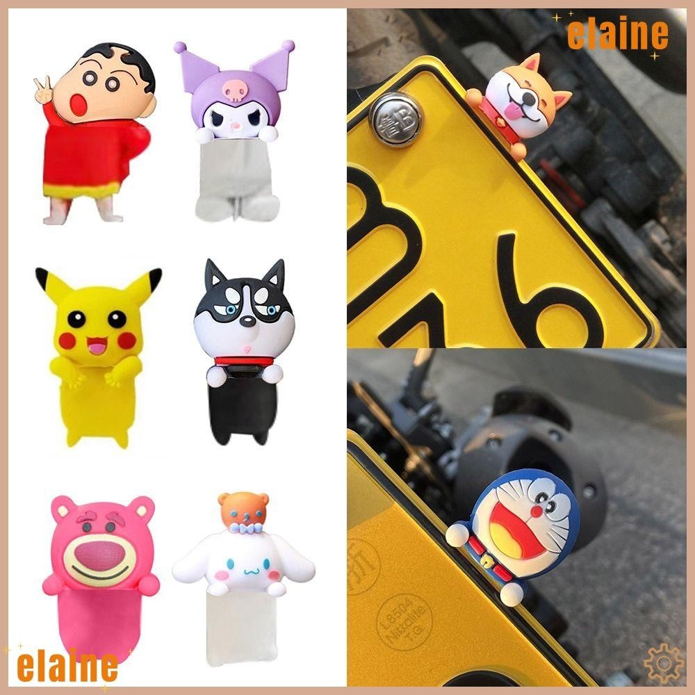 ELAINE2 Electric Vehicle License Ornaments, Doraemon Pikachu Kuromi ...