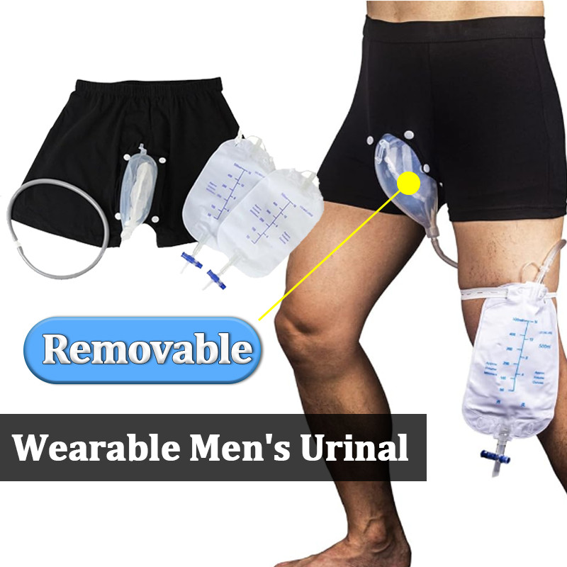 【removable】wearable Men S Urinal Urinal System Wearable Urinal For Men With 2 Collection Urine