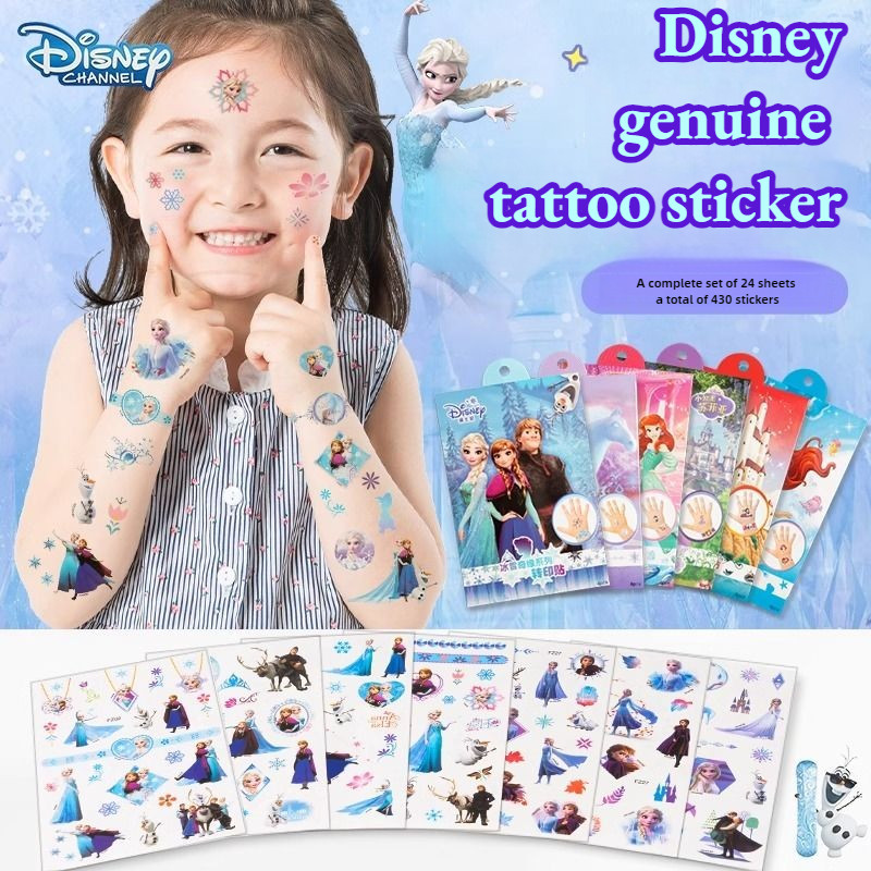 Elsa Princess Nail Stickers Waterproof Disney Tattoo Stickers Children ...