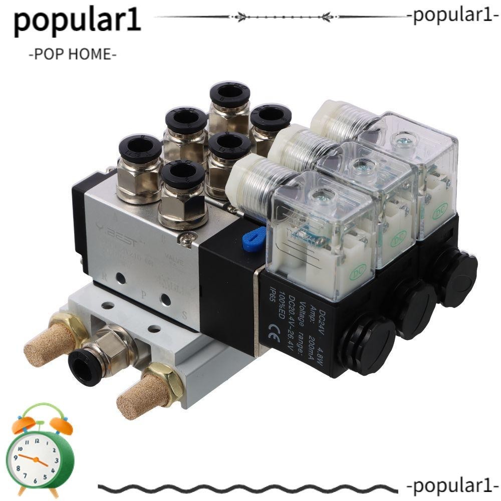 POP 4V21008, 2 Position DC 24V Solenoid Valve, Base Muffler Pneumatic