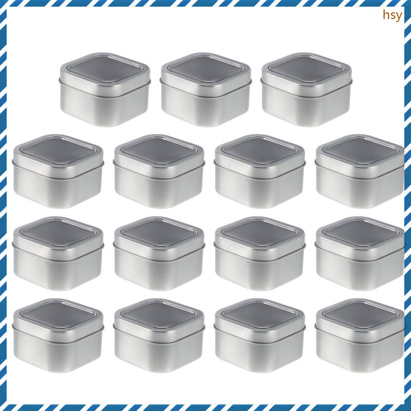 15 Pcs Tea Containers Square Tins With Lids Tinplate Box Cookie Jars 