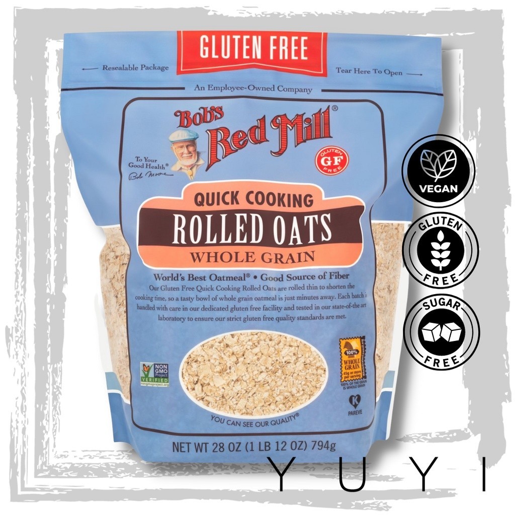【Bob's Red Mill】Gluten Free Quick Cooking Rolled Oats Whole Grain ...
